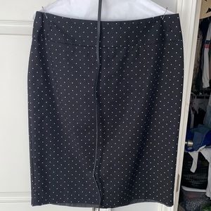 Black and White Polkadot Work Skirt